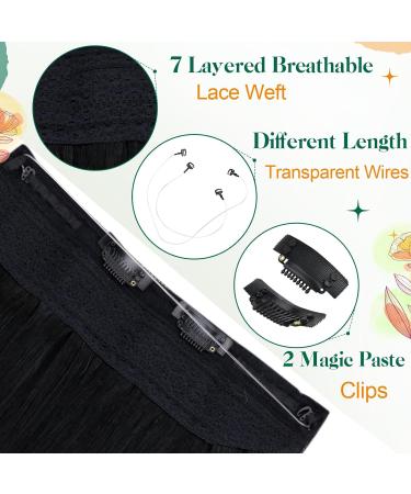Easyouth Jet Black Human Hair Wire Extensions - 12 Inch 70g - Invisible Fishing Line Extensions - Buy Online on GoSupps.com