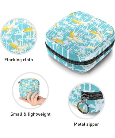 Yellow Banana Coconut Tree Sanitary Napkin Storage Bag - Period Pouch for Women and Teen Girls - Multi-colored 9 - Buy Online on GoSupps.com