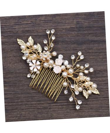 Ipetboom Rhinestone Comb Tiara Bridal Headwear Pearl Hair Comb Flower Hair Jewelry Bride Rhinestone Crystal Crystal Headpiece - Buy Online on GoSupps.com