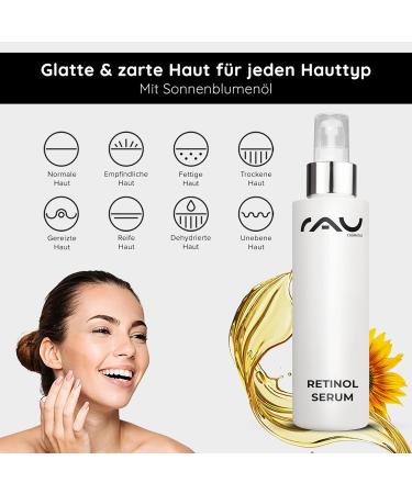 RAU Retinol Serum 3.38 FL oz - Vitamin A Concentrate with Ceramide Panthenol & Hyaluronic Acid | Anti-Wrinkle & Blemish Treatment for Mature & Impure Skin - International Shipping Available - Buy Online on GoSupps.com