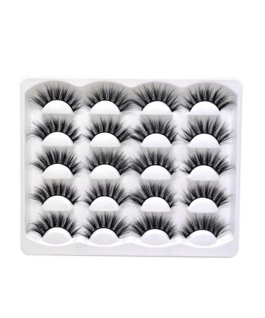 False Eyelashes 3D Faux Mink Lashes Pack Dramatic Fluffy Thick Volume Full Cross Soft Reusable Handmade Fake Eyelashes 10 Pairs Pack by Lifernilash (LFN5D04)