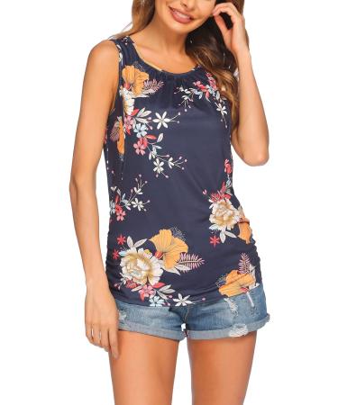 UNibelle Maternity Nursing Tank Top | Double Layer Sleeveless Pregnancy Shirt | S-XXL | Dark Green & Navy Blue | 2 Pack - Buy Online on GoSupps.com