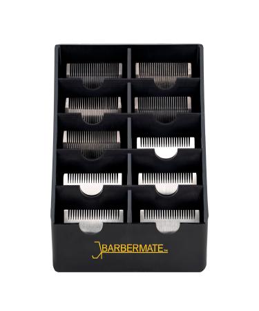 BarberMate Blade Rack Storage Tray - Holds 10 Clipper, Black