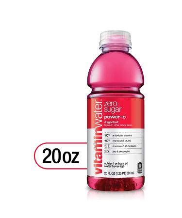 Vitaminwater Zero Power-C Dragonfruit 20 Fl Oz (12 Pack) with Electrolytes & Vitamins B5, B6, B12 - Buy Online on GoSupps.com