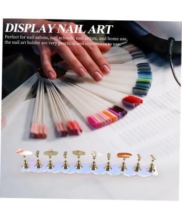 minkissy 1 Set Nail Tools Press on Artificial Nails Holder Artificial Nails Display Stand Nail Art Practice Stand Press on Nails Holder Press on Nails Stand Nail Stand Wave Aurora Metal - Buy Online on GoSupps.com