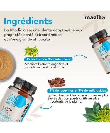 Rhodiola Rosea Fort | High Titration Supplement 5% Rosavine 3% Salidrosides | 60 Capsules | 100% Natural - Buy Online on GoSupps.com