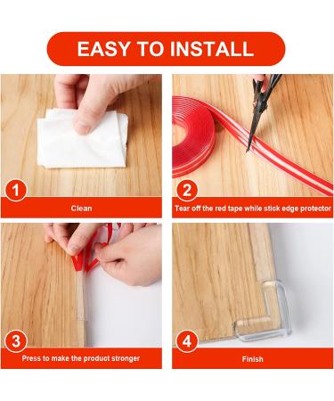 Baby Proofing  10ft(3M) Edge Protector Strip Clear  Soft Corner Protectors for Kids Safety with Upgraded Pre-Taped Strong Adhesive for Table  Cabinet  Drawer (4 Corners) 0.40.4in width(9.84ft length) - Buy Online on GoSupps.com