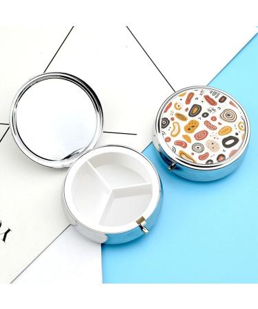 Travel Pill Box with 3 Compartments - Portable Medicine Organizer - Warm Color Abstract Design - Ideal for Purse & Pocket - Buy Online on GoSupps.com