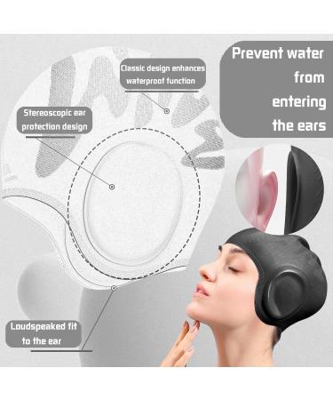 Premium Silicone Bathing Cap with 3D Ear Protection | Durable & Elastic Swimming Cap for Men & Women - Black - Buy Online on GoSupps.com