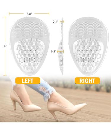 Relistep Women's 3D Forefoot Cushions - Gel Insoles for Foot Pain Relief & Metatarsal Support - Absorb Shock & Relieve Tingling (Clear - Buy Online on GoSupps.com