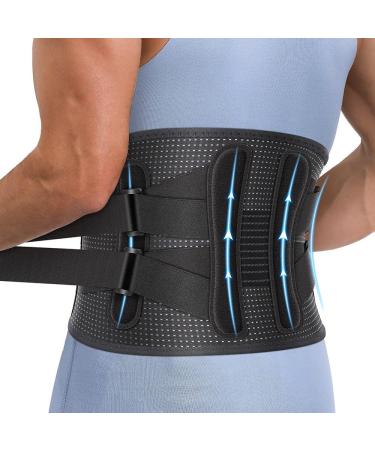 Lower Back Support Brace For Men And Women Breathable Lumbar Decompression Belt Posture Correction Waist Trainer For Instant Back Pain Relief From Injury Herniated Disc And Scoliosis (Color : Black Black M