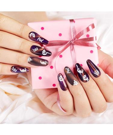 3D Alphabet Letter Nail Stickers - 10 Pieces | Adhesive Nail Decals for DIY Nail Art in 5 Colors - Buy Online on GoSupps.com