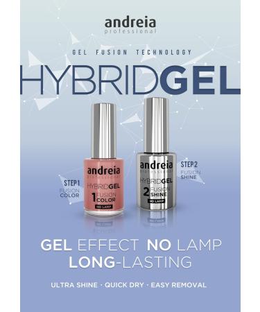 Andreia Professional Hybrid Gel Nail Polish - 2 Steps and No Lamp Required Long Lasting and Easy Removal - Fusion Shine Top Coat - Buy Online on GoSupps.com
