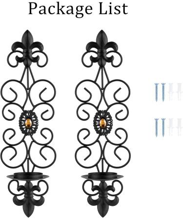 Sziqiqi Wall Candlestick Set - Black Metal Tealight Holders for Living Room Bedroom & Dining Room Decor - 2er Set - Buy Online on GoSupps.com