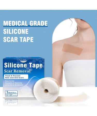 Carbou Medical Silicone Scar Tape 1.6x120 | Painless Scar Removal for C-Section, Surgery, Acne & Keloid - Buy Online on GoSupps.com