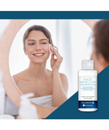 Helenvita Micellar Water Makeup Remover for Face Eyes and Lips with Provitamin B5 and Aloe Vera - Travel Size Micellar Cleansing Water - Gentle Makeup Remover Cleanser For All Skin Types - 100ml - Buy Online on GoSupps.com