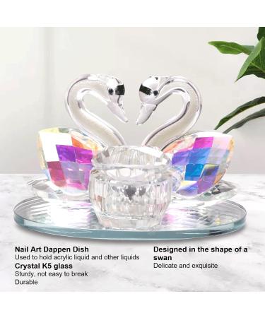 Nail Art Dappen Dish Shape Crystal Cup Glass Acrylic Cup Acrylic Glassware Tools with Lid for Home Nail Salon - Buy Online on GoSupps.com