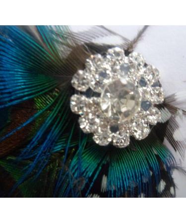 Handmade Boho Cute Peacock Feather Hair Clip Pin Headwear Headband with Rhinestone - Bohemian Bridal Wedding Dance Party Hairpin Hair Accessories for Women and Girls - Buy Online on GoSupps.com