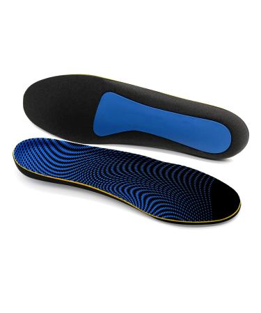 Plantar Fasciitis Arch Support Insoles for Men and Women - Full Length Cushion Orthotics Shoe Inserts Relieve Flat Feet Arch and Foot Pain(Blue+Black Large Mens 11-13.5/ Womens 13-15.5)