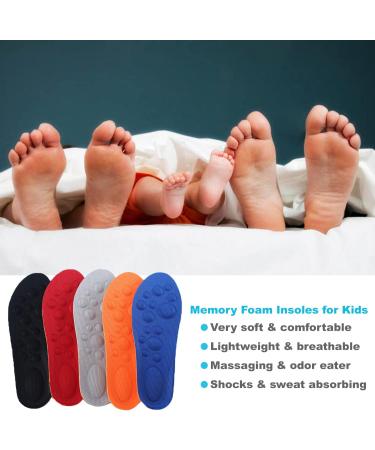 Kids' Athletic Shoe Insoles - Memory Foam Arch Support Inserts (5 Pairs) | Non-Slip Comfort for Boys & Girls | Fits Big Kid Sizes 1.5-5M (20.5-23CM - Buy Online on GoSupps.com