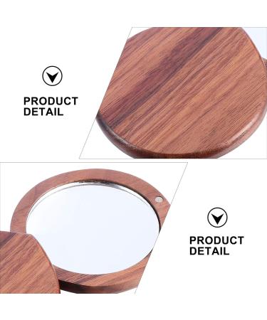 Beaupretty Portable Cosmetics Mirror | Compact Pocket Mirror with Wooden Frame | Personal Handheld Makeup Mirror for Travel - Buy Online on GoSupps.com