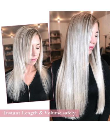 REECHO Clip in Hair Extensions - Thick Long Lace Weft Synthetic Hairpieces for Women - 24 Inch Chocolate Brown with Golden Blonde Highlights - 240g (Pack of 5) - Buy Online on GoSupps.com