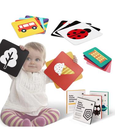 Bc Babycare Baby Flash Cards Contrast Toys for Infants 0-6 Months 6.7" 6.7" high Contrast Baby Cards 80Pcs 160 Pages high Contrast Baby Toys for Newborn
