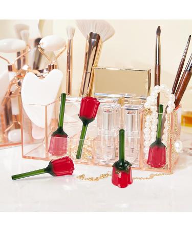 RONRONS 16pc 3ml Rose Flower Shape Lip Gloss Tubes - Red Refillable Balm Bottles for Girls & Women - Ideal Gift for Birthday or Valentine's Day - Buy Online on GoSupps.com