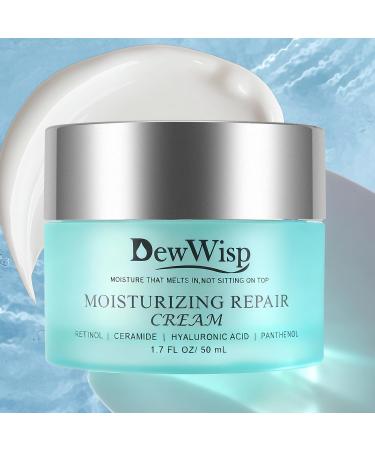 Face Moisturizer with Retinol & Peptides Anti-Aging Repair Cream with Ceramides Niacinamide & Hyaluronic Acid Barrier Repair Deep Hydration Day & Night Facial Cream 1.7 Fl Oz (50 mL)