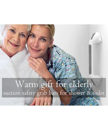 SAFETY+BEAUTY 12inches Balance Assist Bathroom Shower Handle Suction Bath Grab Bar with Indicators  (Silver/Grey) Gray 12 Inch - Buy Online on GoSupps.com