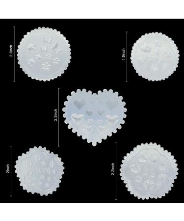 Konsait 5 Pack 3D Nail Art Silicone Molds - Assorted Cabochon Decorative Mold Kit for Nail Art Making - Buy Online on GoSupps.com