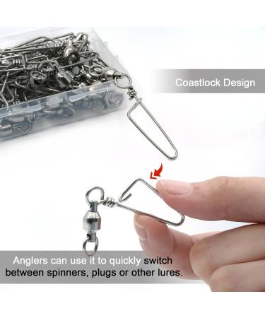 FishTrip Stainless Steel Ball Bearing Fishing Swivels with Snaps Coastlock 30 Pack - Ideal for Saltwater and Freshwater Fishing - #0-10# Size Range - 30pcs - Buy Online on GoSupps.com