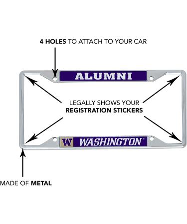 University of Washington Alumni Metal License Plate Frame - Officially Licensed Huskies Car Accessory - Buy Online on GoSupps.com