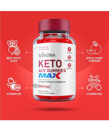 Max Strength Slim DNA Keto ACV Gummies - 500mg Weight Loss Formula (60 Gummies) - Buy Online on GoSupps.com