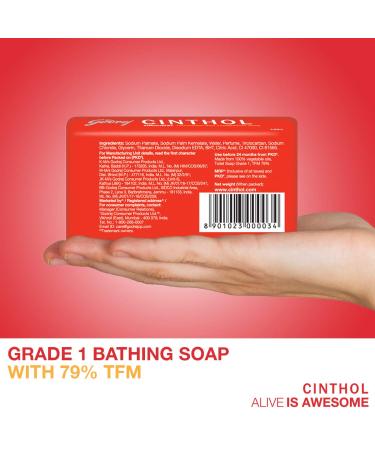 Cinthol Original Soap 100g - Pack of 4 | Refreshing and Cleansing Bar Soap - Buy Online on GoSupps.com