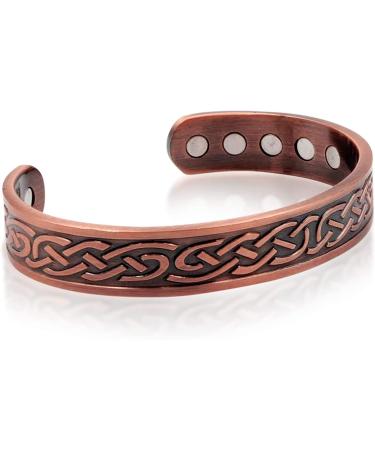 Large Copper Celtic Magnetic Cuff Bracelet for Men | Heavyweight Design with 10 Magnets - Buy Online on GoSupps.com