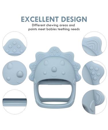 Santi & Me Baby Wrist Teether Mittens - Silicone Chew Toys for Babies - Fun Bird Design - Pack of 2 (Dusty Blue) - Buy Online on GoSupps.com