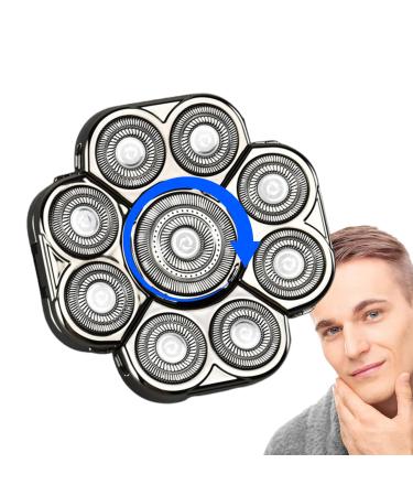Replacement heads for electric shaver 360 degree rotation 360 degree rotation extreme speed with 9 heads Silver