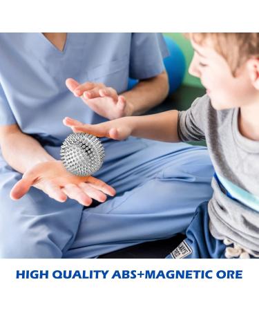 Nizirioo 4-Piece Magnetic Acupressure Balls Set - Hedgehog Massage Balls with 10 Rings for Stress Relief - Gold & Silver - Buy Online on GoSupps.com