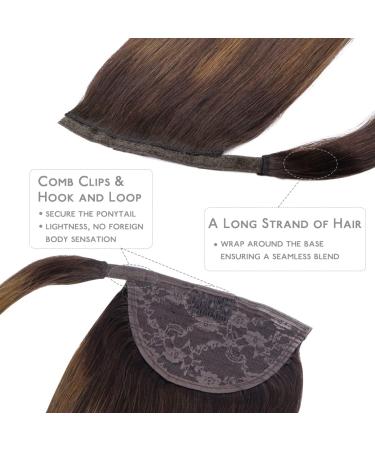 WENNALIFE Ponytail Extension Human Hair 18 Inch 80g Balayage Dark Brown Mixed Chestnut Brown In Ponytail Hair Extensions Wrap Around Real Hair Ponytail Extension Hair Pony Tails Extensions Hairpieces 18 Inch-80g #2/6/2 Dark Brown Mixed Chestnut Brown - Buy Online on GoSupps.com