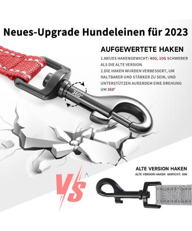 Demigreat Long Dog Leash - 3m/5m/10m/15m/20m Reflective Training Leash with Padded Handle for Small to Large Dogs - 50ft Red Durable Drag Line - Buy Online on GoSupps.com