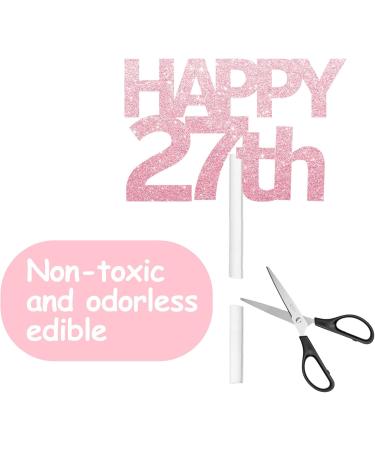 18pcs Gold Pink Glitter Dessert Cupcake Pick for Straight Outta 1997 Cheer to 27 Years Old Theme Decor Supplies Happy 27th Birthday Party Decoration - Buy Online on GoSupps.com