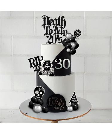 DRWATE 33 PCS Death to My 20s Cake Topper RIP 20s Cake Decorations for Funeral Happy Youth 30th Birthday Gothic Theme Party Supplies (01) - Buy Online on GoSupps.com