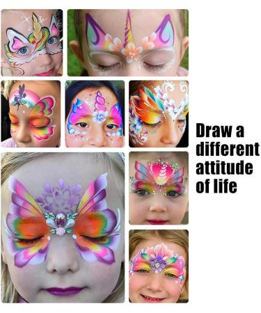 Washable Face Paint Palette | 12 Grids of Vibrant Water-Soluble Colors with Brushes for Students Boys Girls Teens Adults Birthdays - Buy Online on GoSupps.com