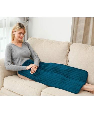 Ambershine 45cmx85cm XXXXL King Size Fast-Heating Electric Heating Pad - 6 Temperature Settings for Pain Relief in Dark Teal - Buy Online on GoSupps.com