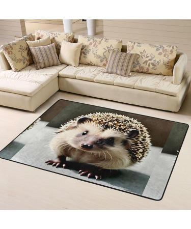 Cute Hedgehog Flannel Non-Slip Floor Mat | 63x48 Inches | Comfortable & Lint-Free | Ideal for Home Decor & Pressure Relief | International Shipping Available - Buy Online on GoSupps.com