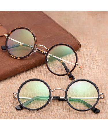 Retro Round Blue Light Blocking Reading Glasses - Vintage Metal Frame Tortoiseshell Eyewear for Men & Women - Buy Online on GoSupps.com