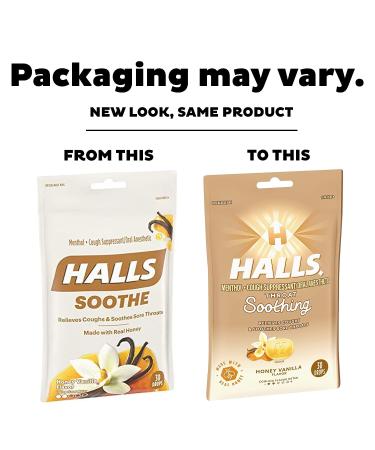 HALLS Throat Soothing Honey Vanilla Cough Drops 30 Drops - Fast Relief - Buy Online on GoSupps.com