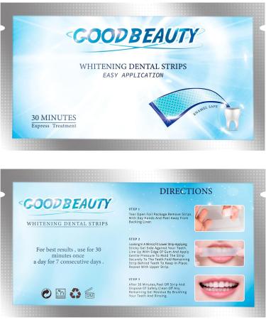 Goodbeauty Teeth Whitening Strip 14 Pcs Non-Sensitive strips Kit to Removes Stain from Smoking Coffee and Soda 7 Sets White Strips for Tooth Whitening 30min Fast-Result Whitener. - Buy Online on GoSupps.com