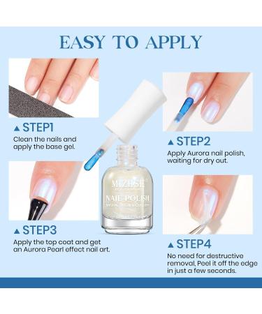 MIZHSE Nail Polish 15mL Mermaid Pearl Nail Polish Aurora Effect Nail Polish Iridescent Fingernail and Toenail Polish Glossy Long Lasting Nail Polish Trendy DIY Nail Salon Blue Pearl Blue - Buy Online on GoSupps.com